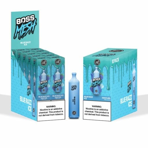 Puff Boss Mesh Blue Razz Ice Disposable pack